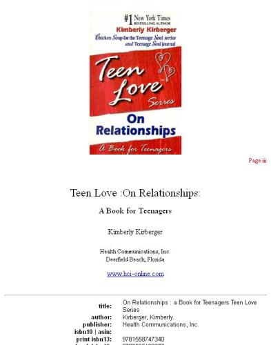 Teen Love: On Relationships, A Book for Teenagers