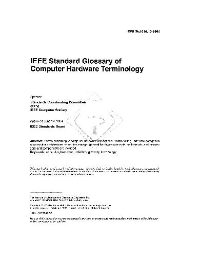 IEEE Standard Glossary of Computer Hardware Terminology