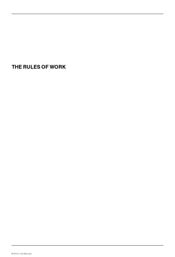 The Rules of Work A Practical Engineering Guide to Ergonomics