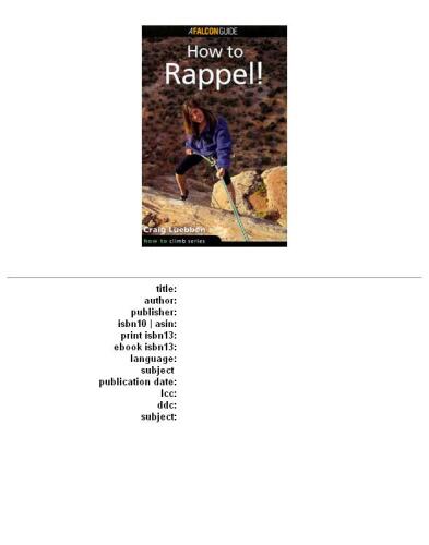 How to rappel!