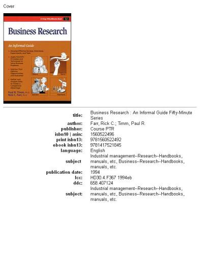 Crisp: Business Research (A Fifty-Minute Series Book)