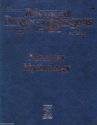 Monster Mythology (Advanced Dungeons & Dragons: Dungeon Master's Guide Rules Supplement/2128/Dm5r4)