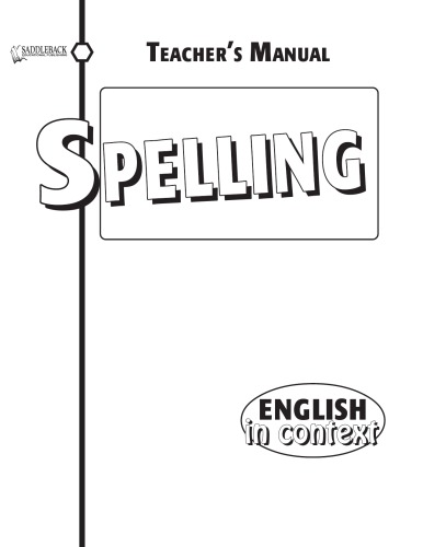 Spelling Teacher's Manual
