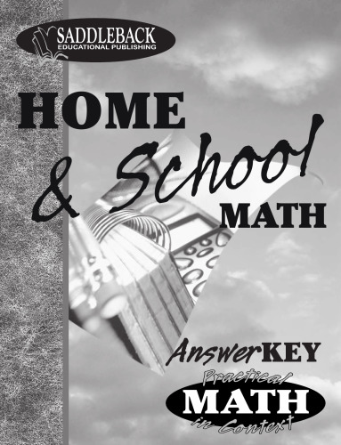 Home & School Teacher Notes (Practical Math in Context)