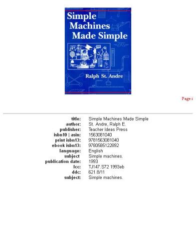 Simple Machines Made Simple: