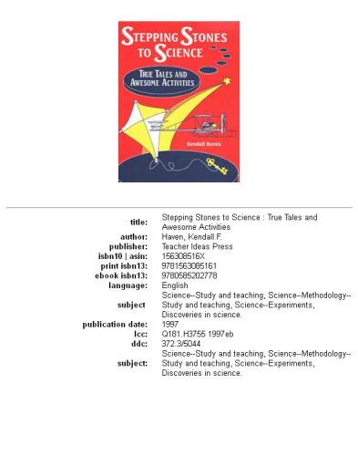 Stepping stones to science: true tales and awesome activities