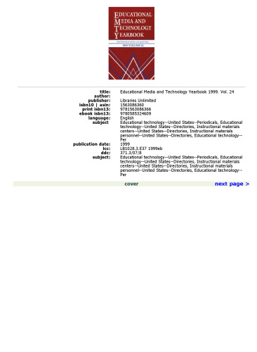 Educational Media and Technology Yearbook 1999