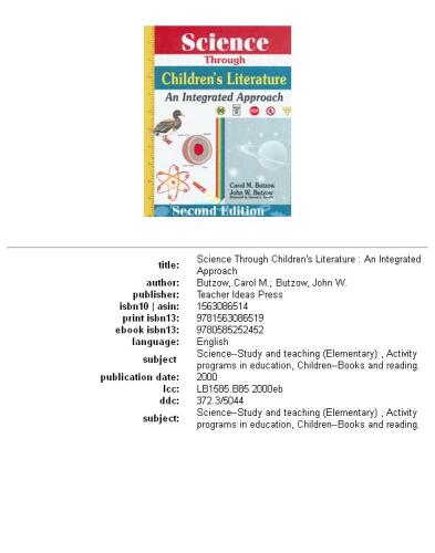 Science through children's literature: an integrated approach