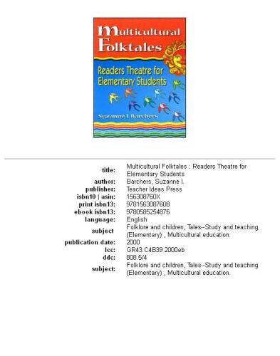 Multicultural folktales: readers theatre for elementary students