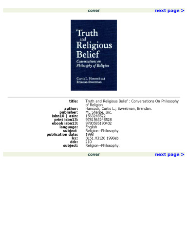 Truth and Religious Belief: Conversations on Philosophy of Religion