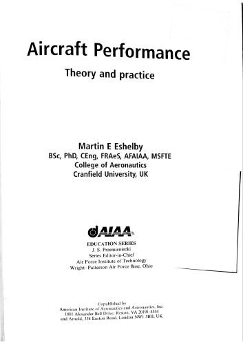 Aircraft Performance: Theory and Practice (AIAA Education)