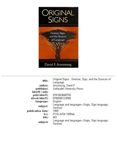 Original Signs: Gesture, Sign, and the Sources of Language