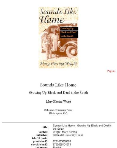 Sounds Like Home: Growing Up Black and Deaf in the South