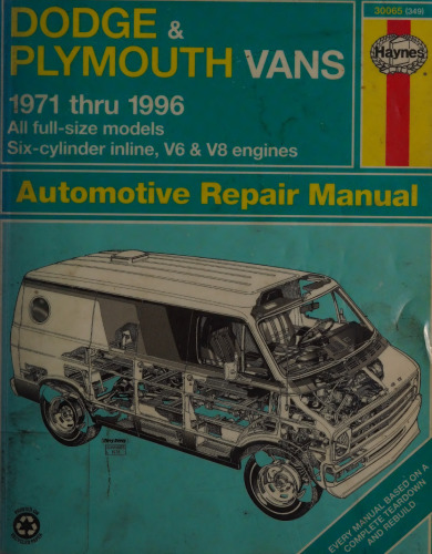 Haynes Dodge & Plymouth Vans 1971 to 1996 Automotive Repair Manual