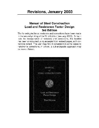 Load and resistance factor design: manual of steel construction
