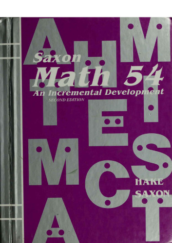 Saxon Math 54: An Incremental Development (Second Edition)