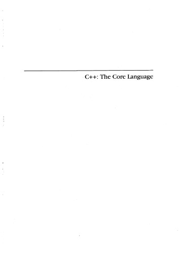 C++ The Core Language