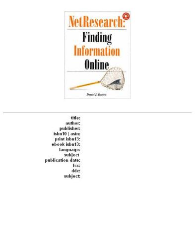 Netresearch: finding information online