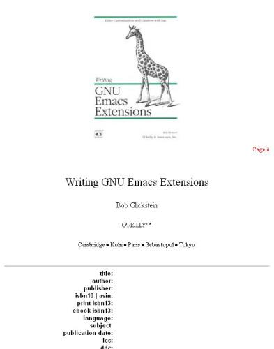 Writing GNU Emacs Extensions