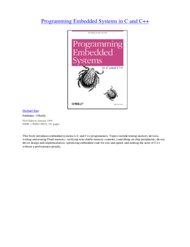 Programming Embedded Systems in C and C ++