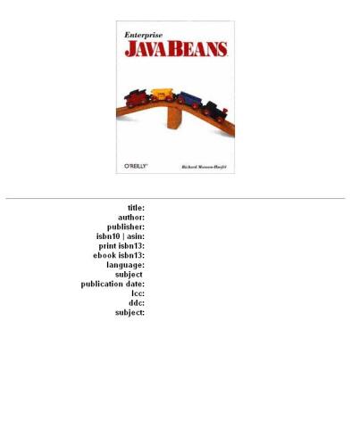 Enterprise JavaBeans