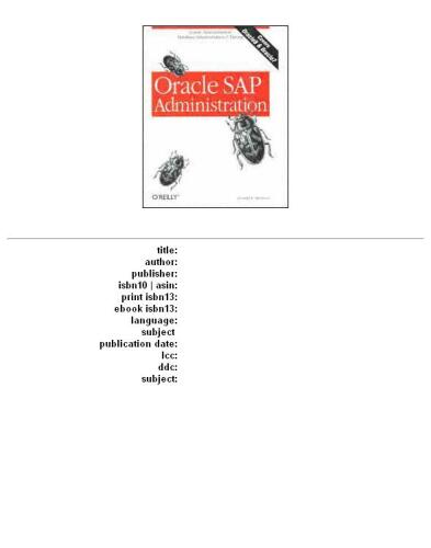 Oracle SAP administration