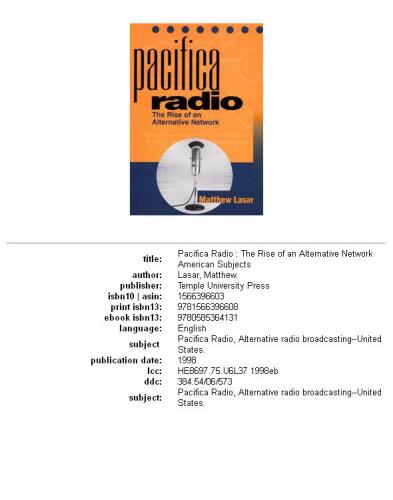 Pacifica radio: the rise of an alternative network