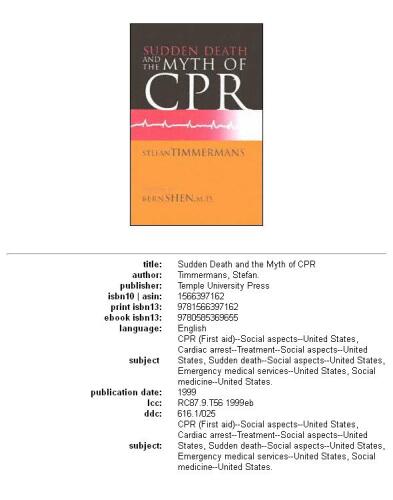 Sudden death and the myth of CPR