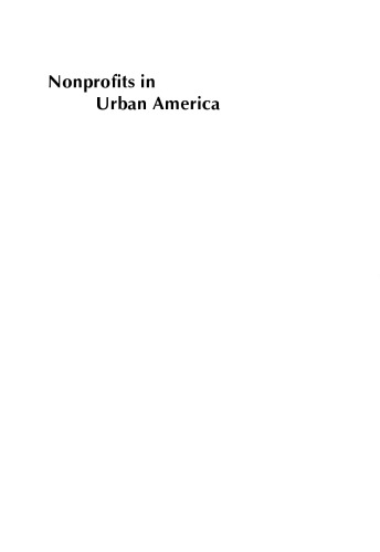 Nonprofits in Urban America (Policy Studies Organisation Book)