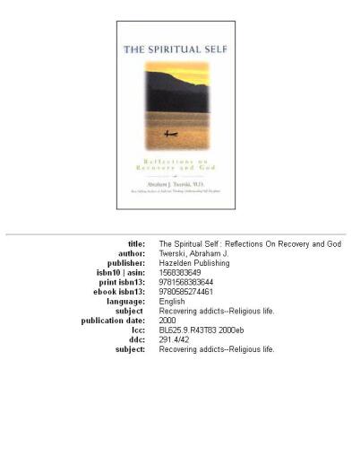 The Spiritual Self: Reflections on Recovery and God