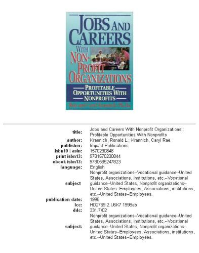 Jobs and careers with nonprofit organizations: profitable opportunities with nonprofits