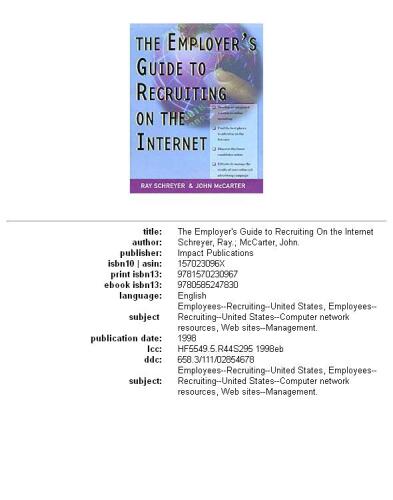The employer's guide to recruiting on the internet
