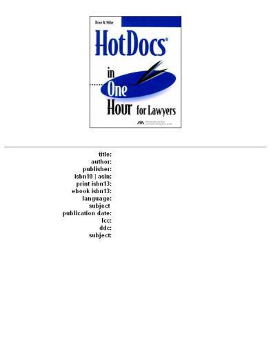 HotDocs in One Hour for Lawyers (5110403)