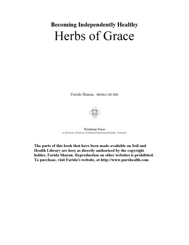 Herbs of Grace: Becoming Independently Healthy