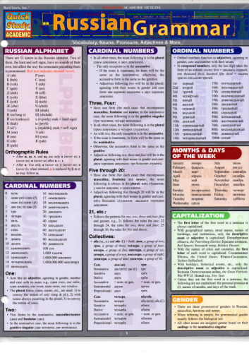 Russian Grammar (Quickstudy Academic Outline)