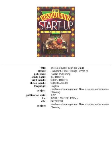 The Restaurant Start-Up Guide