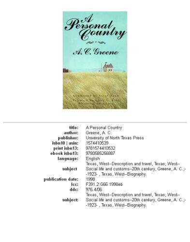 A Personal Country
