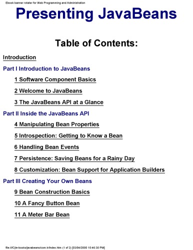 Presenting JavaBeans