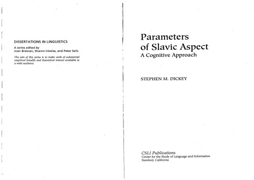 Parameters of Slavic Aspect: A Cognitive Approach