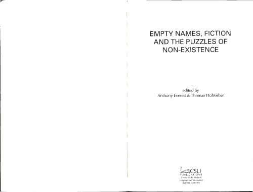 Empty Names, Fiction, and the Puzzle of Non-Existence