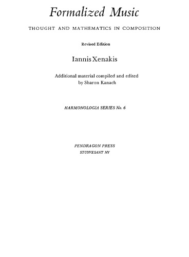 Formalized Music: Thought and Mathematics in Composition