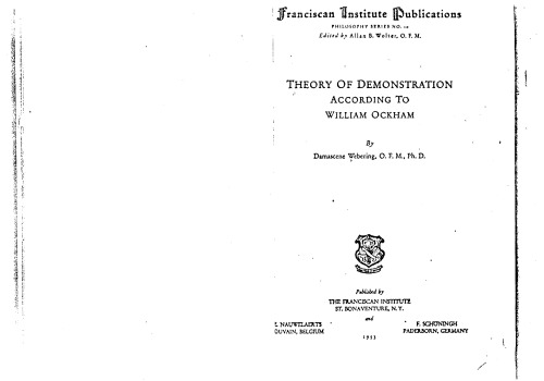 Theory of Demonstration According to William of Ockham