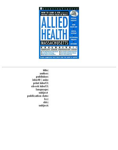 Allied Health: Massachusetts