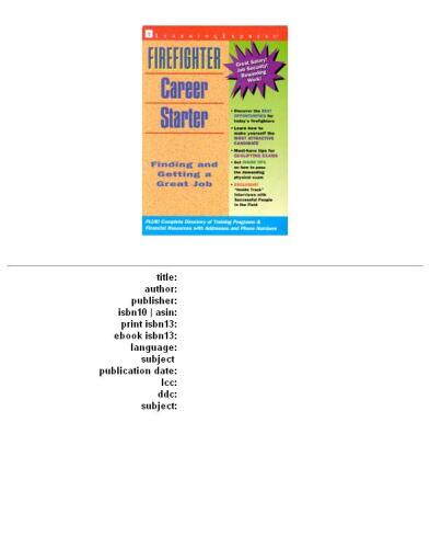 Firefighter Career Starter (2nd Edition)