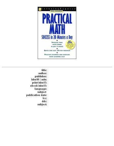 Practical Math Success in 20 Minutes a Day