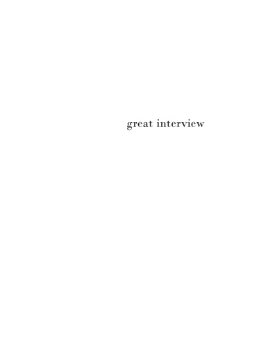 Great Interview!: Master the Art of Self-Confidence (You're Hired! (Learning Express))