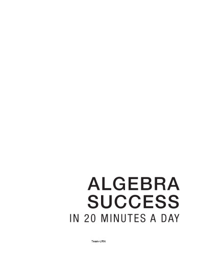 Algebra success in 20 minutes a day