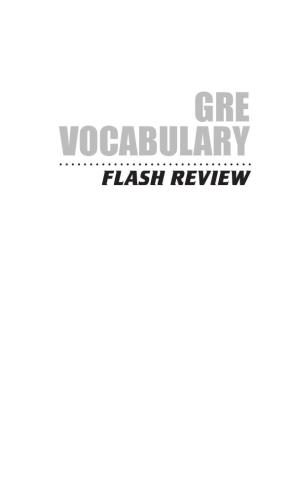 GRE Vocabulary Flash Review