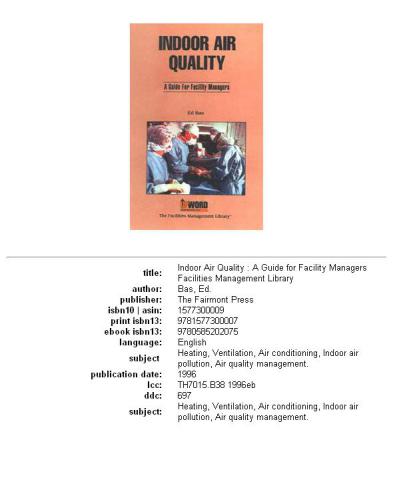 Indoor air quality: a guide for facility managers