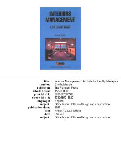 Interiors management: a guide for facility managers